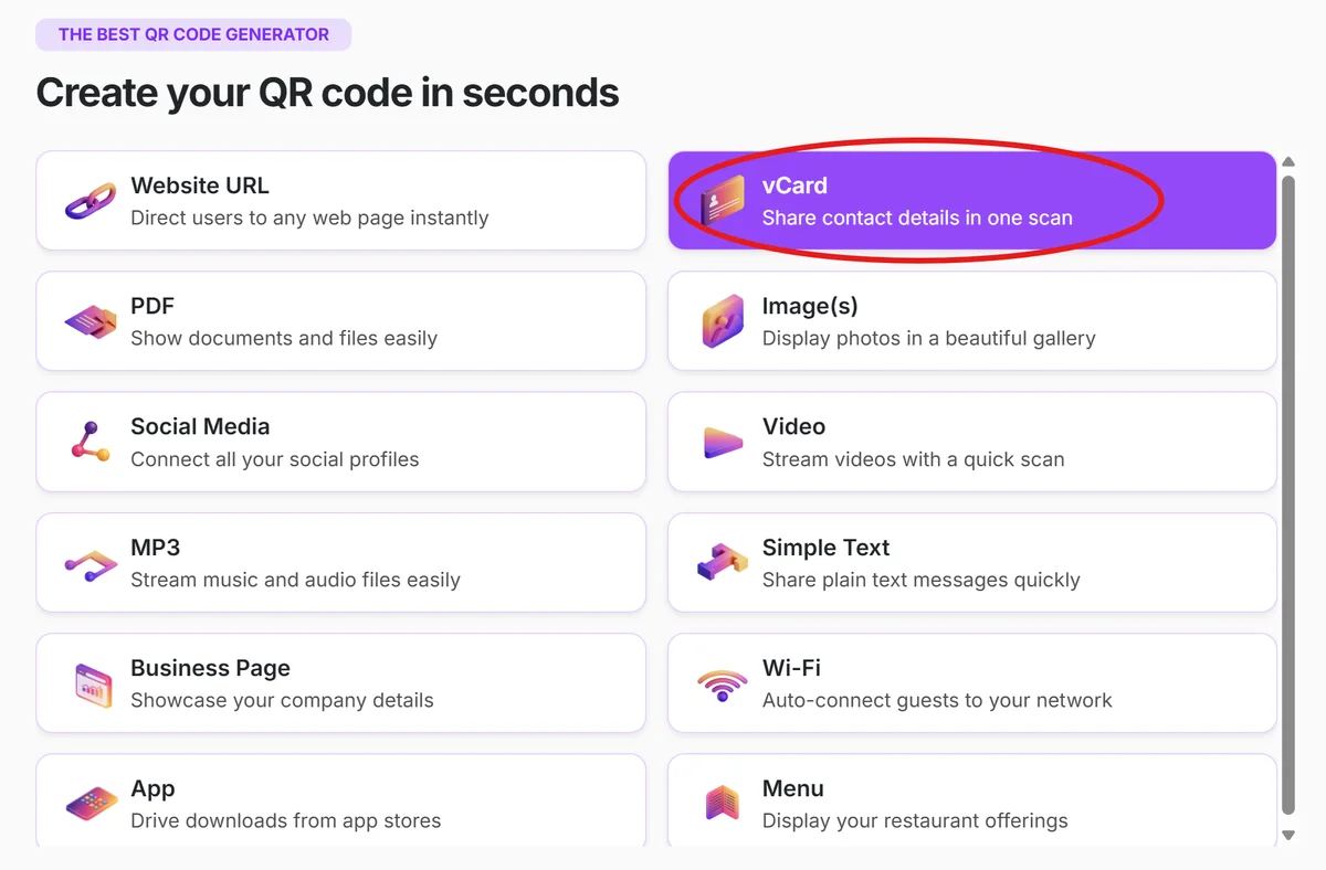 Access the QR code generator